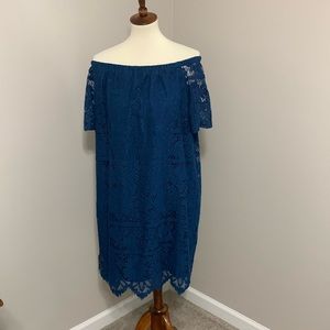 NWT Blue lace dress from Loft size Large